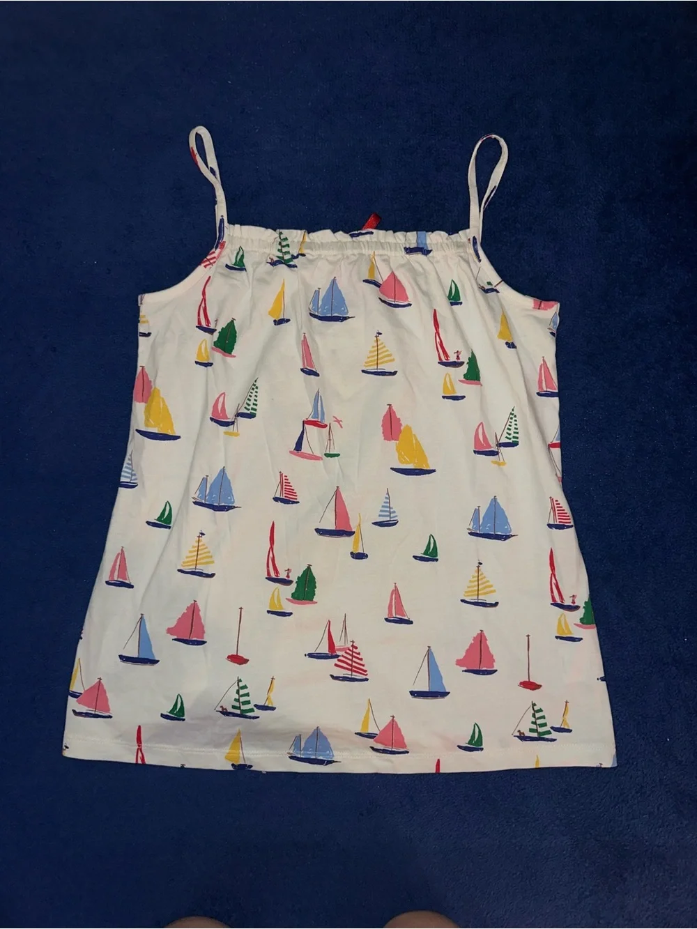 Hanna Andersson Girls size 150/US 12-14 Summer Collection Tank Top Sailboats NWT